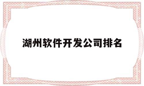 湖州软件开发公司排名(湖州软件开发公司排名榜)