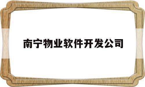 南宁物业软件开发公司(南宁物业软件开发公司招聘)