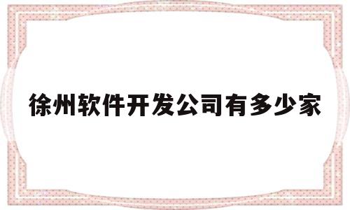 徐州软件开发公司有多少家(徐州软件app开发公司排名)