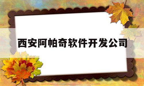 西安阿帕奇软件开发公司(西安阿帕奇软件开发公司怎么样)