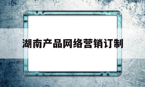 湖南产品网络营销订制(湖南产品网络营销订制厂家)