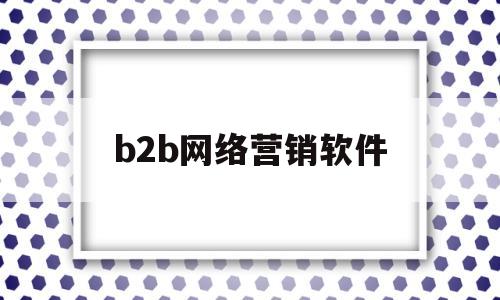 b2b网络营销软件(b2b 营销平台有哪些)