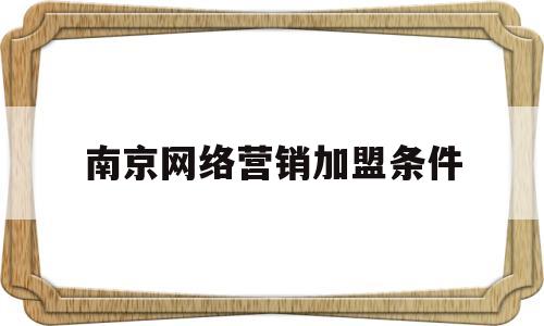 南京网络营销加盟条件(南京网络营销加盟条件是什么)