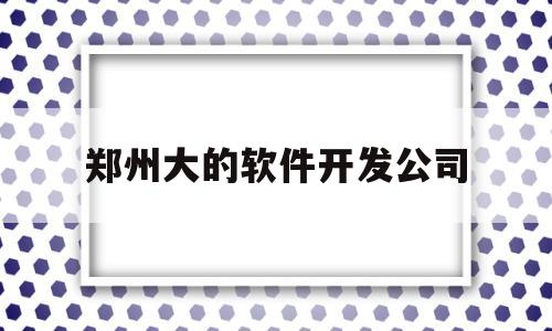 郑州大的软件开发公司(郑州的软件公司集中在哪里)