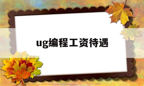 ug编程工资待遇(ug编程的工资待遇)