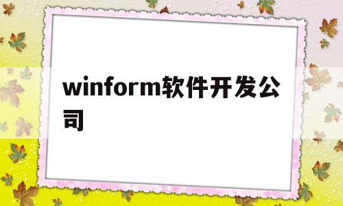 winform软件开发公司(winform软件工程师招聘)