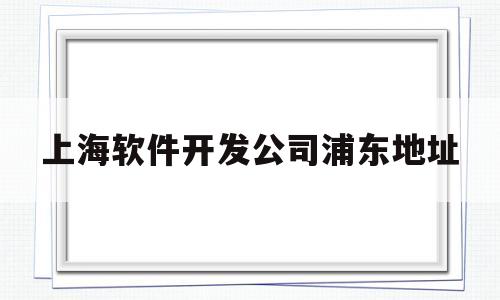 上海软件开发公司浦东地址(上海软件开发公司浦东地址查询)