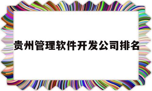 贵州管理软件开发公司排名(贵州管理软件开发公司排名第几)