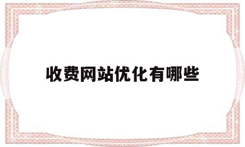 收费网站优化有哪些(采取收费的网站有哪些)