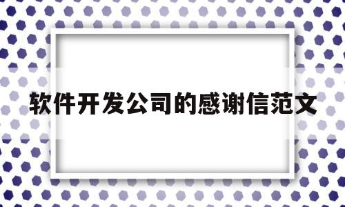 软件开发公司的感谢信范文(软件开发公司的感谢信范文怎么写)