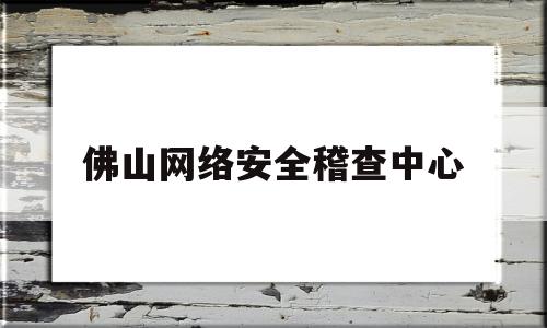 佛山网络安全稽查中心(佛山网络安全稽查中心官网)