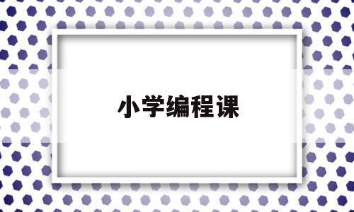 小学编程课(小学编程课有用吗)