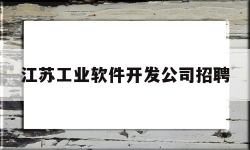 江苏工业软件开发公司招聘(江苏工业软件开发公司招聘电话)