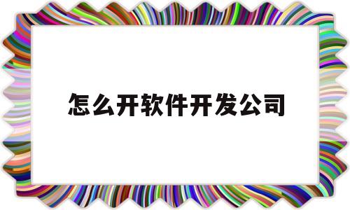 怎么开软件开发公司(想开一家软件开发公司)