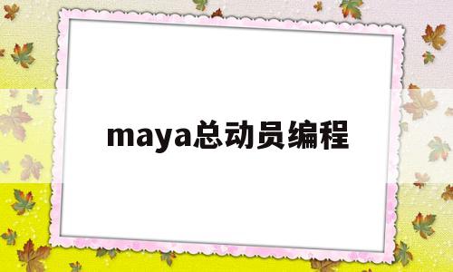maya总动员编程(maya制作动画总结)