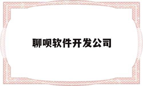 聊呗软件开发公司(聊呗是哪个公司的软件)