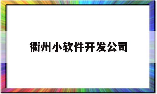 衢州小软件开发公司(衢州小软件开发公司有哪些)