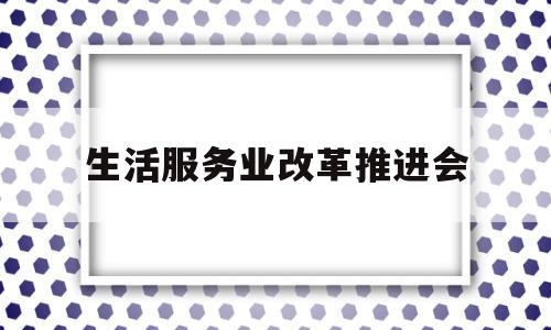 生活服务业改革推进会(生活服务业改革推进会会议记录)