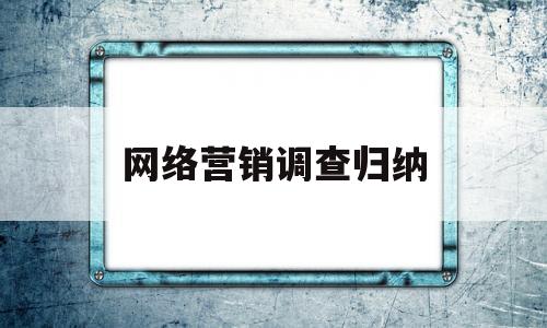 网络营销调查归纳(网络营销调查归纳总结)