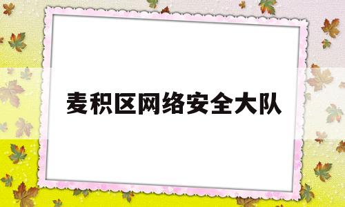 麦积区网络安全大队(麦积区网络安全大队长是谁)