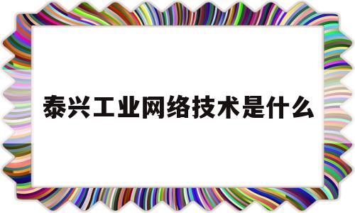 泰兴工业网络技术是什么(泰兴工业网络技术是什么学历)