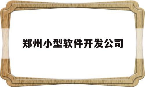 郑州小型软件开发公司(郑州小型软件开发公司招聘)