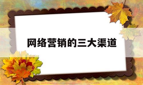 网络营销的三大渠道(网络营销的渠道有哪几种类型)