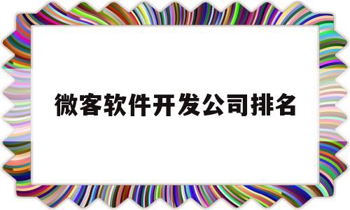 微客软件开发公司排名(微客软件开发公司排名榜)