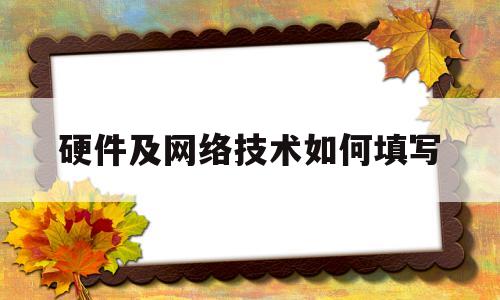 硬件及网络技术如何填写(硬件及网络技术如何填写简历)