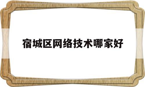 宿城区网络技术哪家好的简单介绍