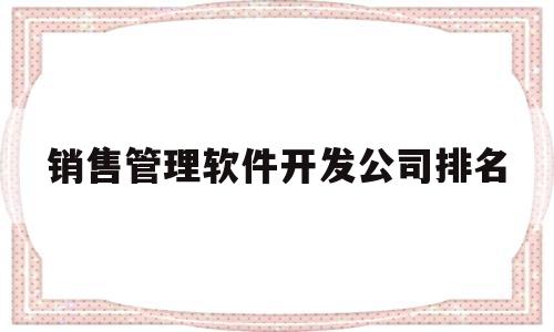 销售管理软件开发公司排名(销售管理软件开发公司排名前十)