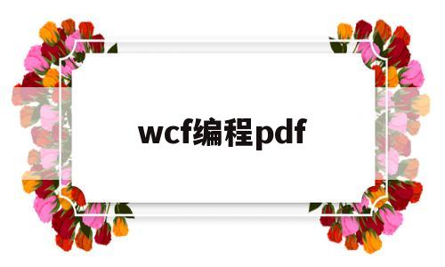 wcf编程pdf(wcf编程权威指南)