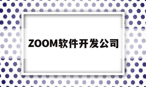 ZOOM软件开发公司(zoom软件是哪家公司的)