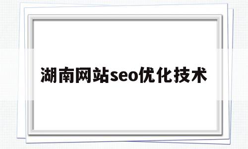 湖南网站seo优化技术(优化百度seo技术搜索引擎)