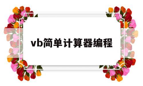 vb简单计算器编程(vb简单计算器编程代码一个文本框)