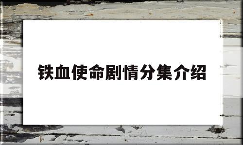 铁血使命剧情分集介绍(铁血使命电视剧剧情介绍)