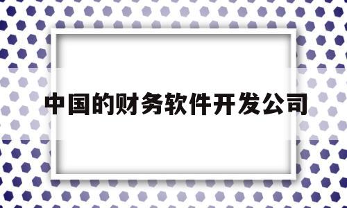 中国的财务软件开发公司(中国的财务软件开发公司有哪些)