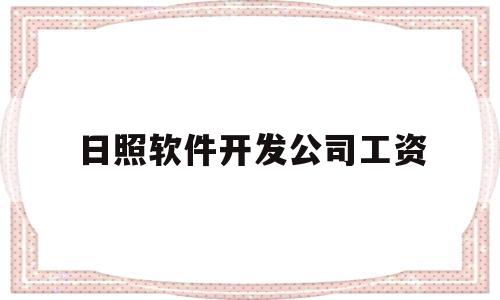 日照软件开发公司工资(日照软件开发公司工资待遇)