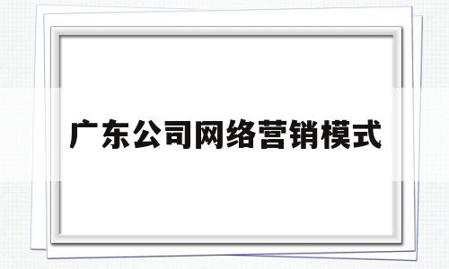 广东公司网络营销模式(公司网络营销的方案思路)