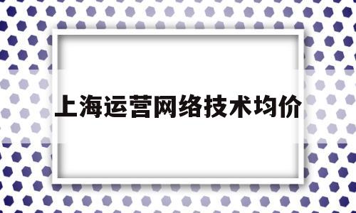 上海运营网络技术均价(上海运营商数据营销公司)