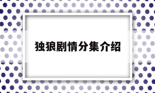 独狼剧情分集介绍(独狼分集剧情介绍电视猫)