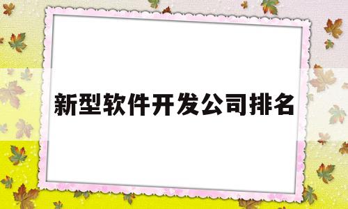 新型软件开发公司排名(新型软件开发公司排名榜)