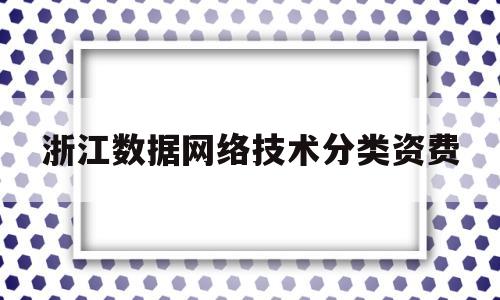 浙江数据网络技术分类资费(浙江数字网络技术有限公司是国企吗)