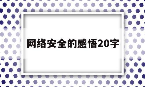 网络安全的感悟20字(网络安全感悟100字)