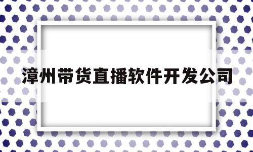 漳州带货直播软件开发公司(福州直播带货公司)