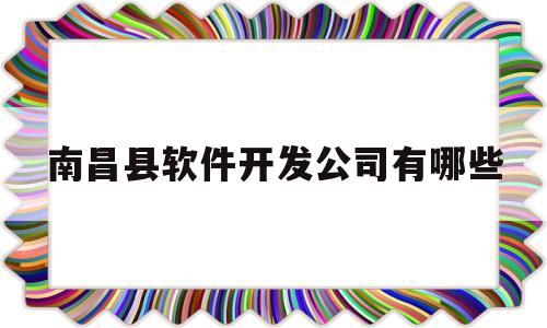 南昌县软件开发公司有哪些(南昌的软件科技公司)