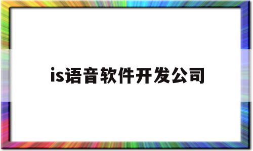 is语音软件开发公司(is语音软件是干什么的)