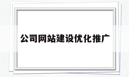 公司网站建设优化推广(网站优化公司设计方案)