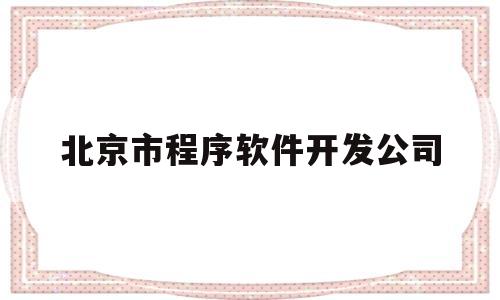 北京市程序软件开发公司(北京软件开发公司有哪些)