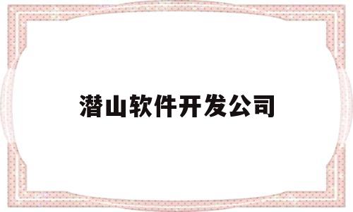 潜山软件开发公司(潜山市开发区招工信息)